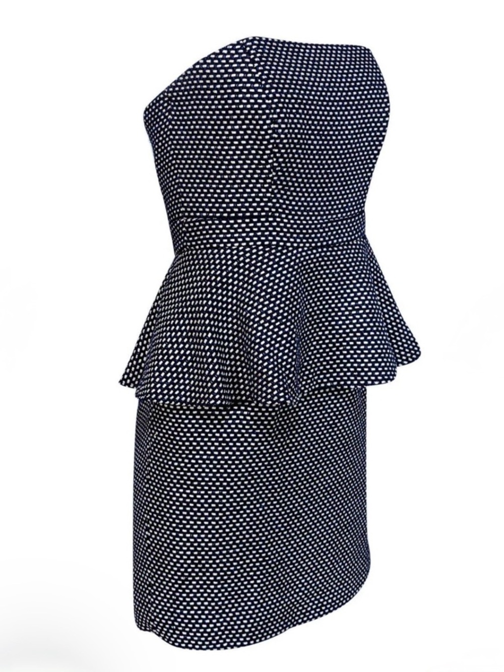 Shoshanna Natalya Strapless Peplum Dress Navy Blue Size 0